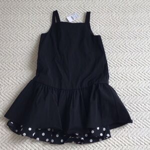 Crewcuts Black Peplum Dress with Polka Dot Hem (NWT)